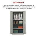 Two-Door Metal Cabinet Shelf Storage for Home Office Gym-6