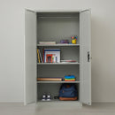 Two-Door Metal Cabinet Shelf Storage for Home Office Gym-5
