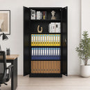 Two-Door Metal Cabinet Shelf Storage for Home Office Gym-3