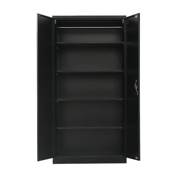 Two-Door Metal Cabinet Shelf Storage for Home Office Gym