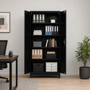 Two-Door Metal Cabinet Shelf Storage for Home Office Gym-3
