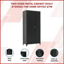 Two-Door Metal Cabinet Shelf Storage for Home Office Gym-6