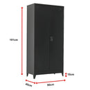 Two-Door Metal Cabinet Shelf Storage for Home Office Gym-12