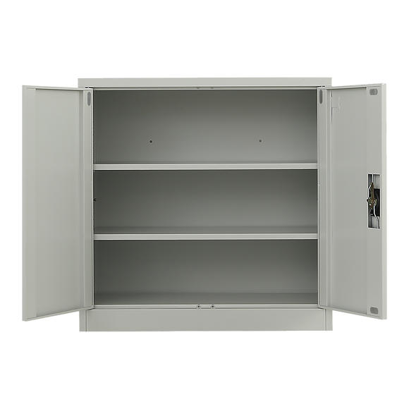 Two-Door Metal Short Cabinet Shelf Storage for Home Office Gym