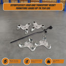 4 X All-purpose Dolly Metal Heavy Duty Furniture Mover Slider Set-12