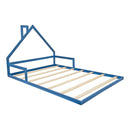 Pine Wood Floor Bed House Frame for Kids and Toddlers-6