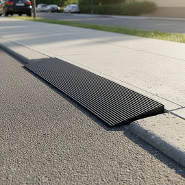 Cuttable Threshold Ramp Rubber Wheelchair Ramp Solid 4 cm Rise 90 cm Wide - 0