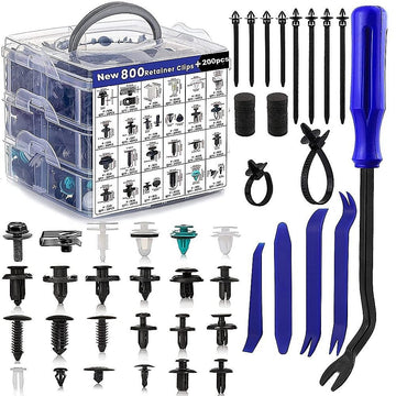 1000PCS Car Retainer Clips Auto Fasteners Push Trim Clips Pin Rivet Bumper Kit - 0