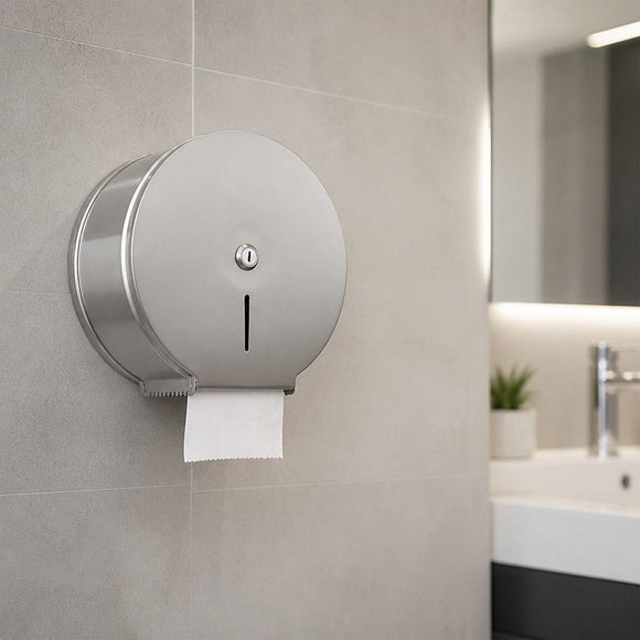 Brushed Stainless Steel Wall Mounted Toilet Paper Towel Dispenser