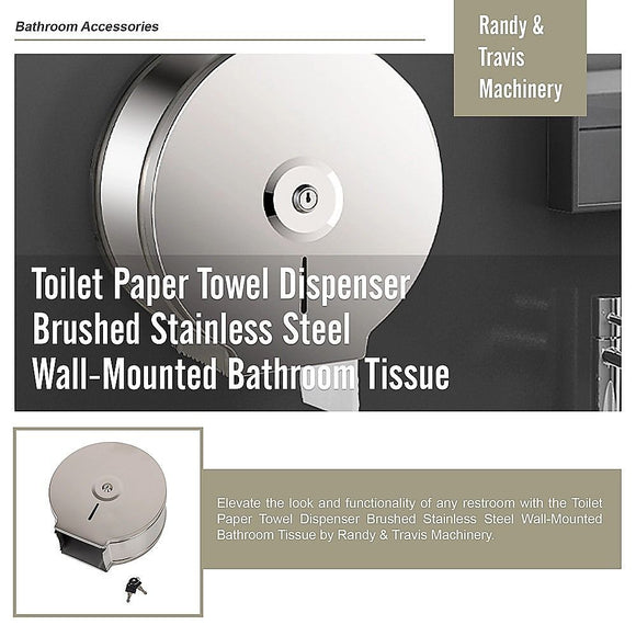 Brushed Stainless Steel Wall Mounted Toilet Paper Towel Dispenser