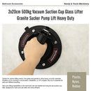 2x20cm 500kg Vacuum Suction Cup Glass Lifter Granite Sucker Pump Lift Heavy Duty-8