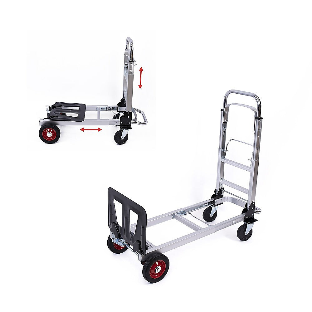 Hand Truck 2 in 1 Folding Dolly Cart 180kg Capacity Heavy Duty Aluminium