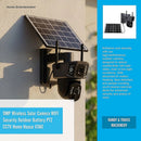 9MP Wireless Solar Camera WIFI Security Outdoor Battery PTZ CCTV Home House V380-9