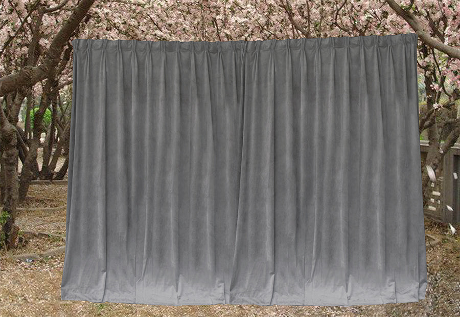 Large Thick Velvet Blockout Curtains 550x 230cm PINCH PLEAT 2 panel+Hooks Grey - 0