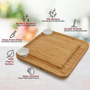 Bertha Bamboo Cheese Charcuterie Board and Knife Set 9 piece Square 34cm Free Delivery-5