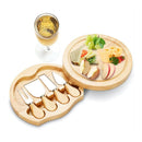 Minnie Bamboo Cheese Charcuterie Board and Knife Set 5 piece Round 22cm Free Delivery-1