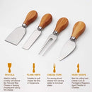 Stella Bamboo Cheese Charcuterie Board and Knife Set 7 Piece Rectangle 36x26cm Free Delivery-4