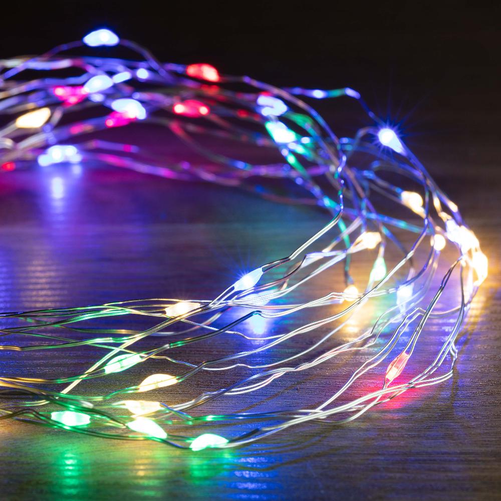 Battery Operated 30 LED Wire Pin Lights – 3m, available in 3 Colors - Multicolor - 0