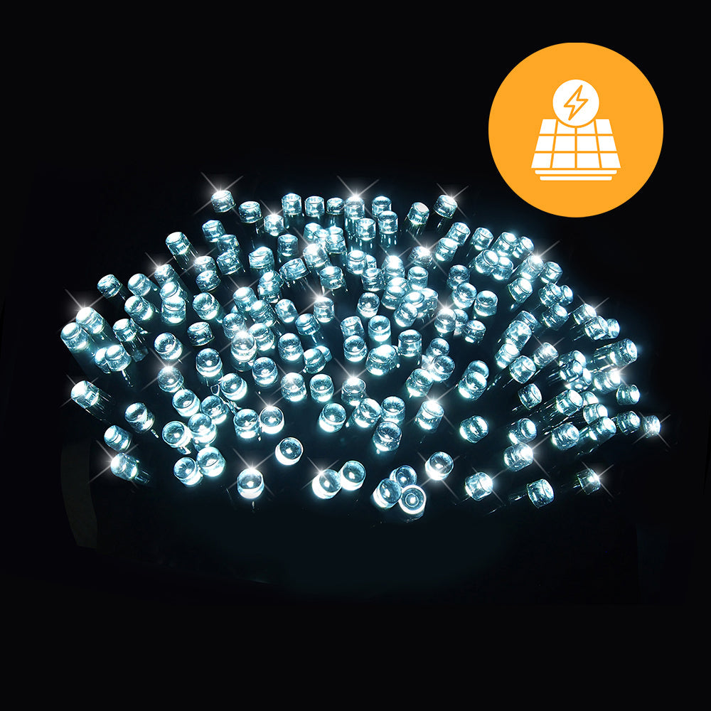 Solar 240 LED Fairy Lights – 11.9m, available in 4 Colors - Cool White - 0