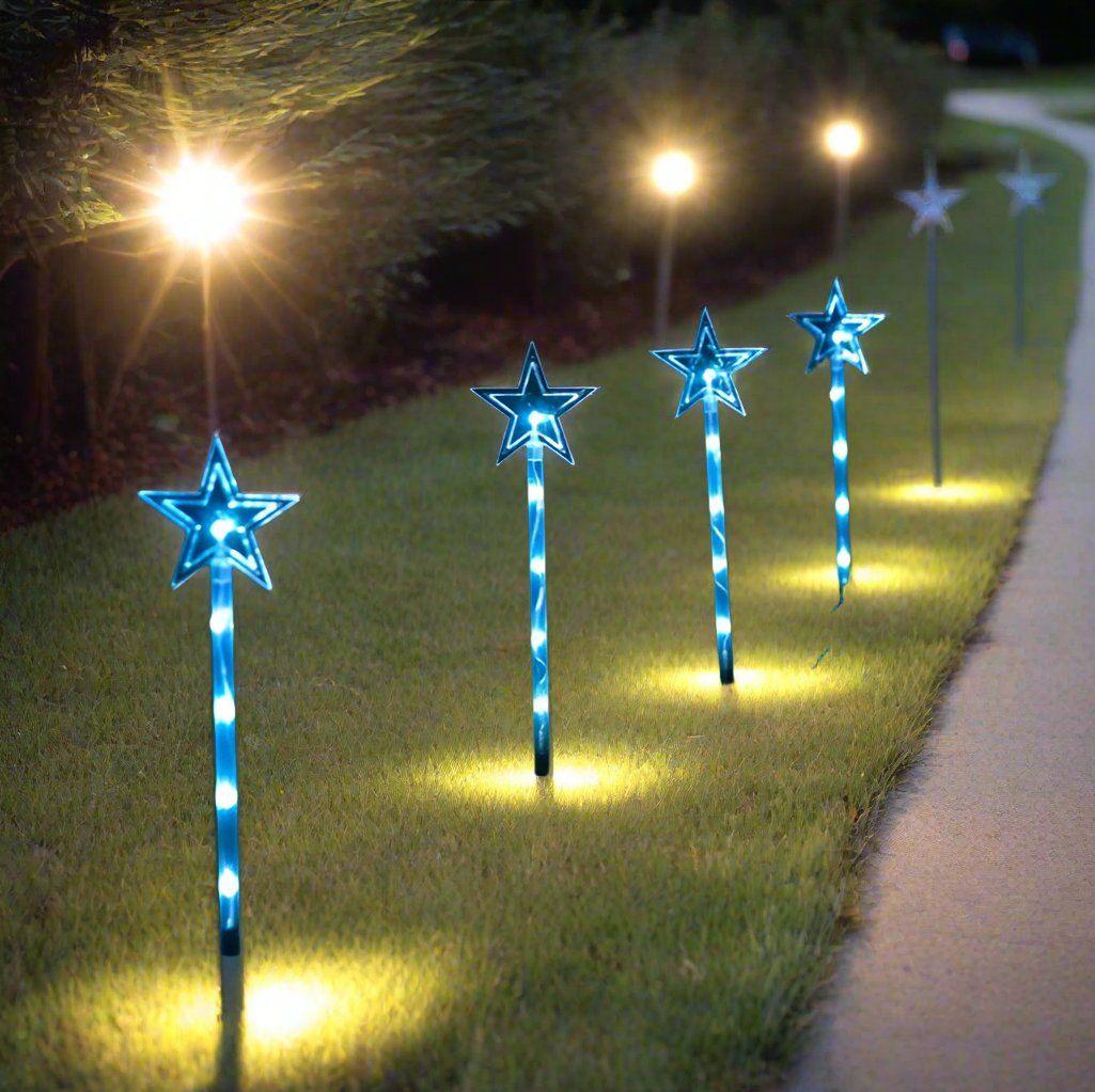 LED Lightshow Star Path Lights 4 pieces Remote Controlled - Stars - 0