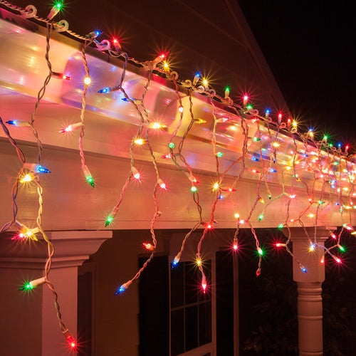 Battery Operated 200 LED Icicle Lights – Available in 2 Colors - Multicolor - 0