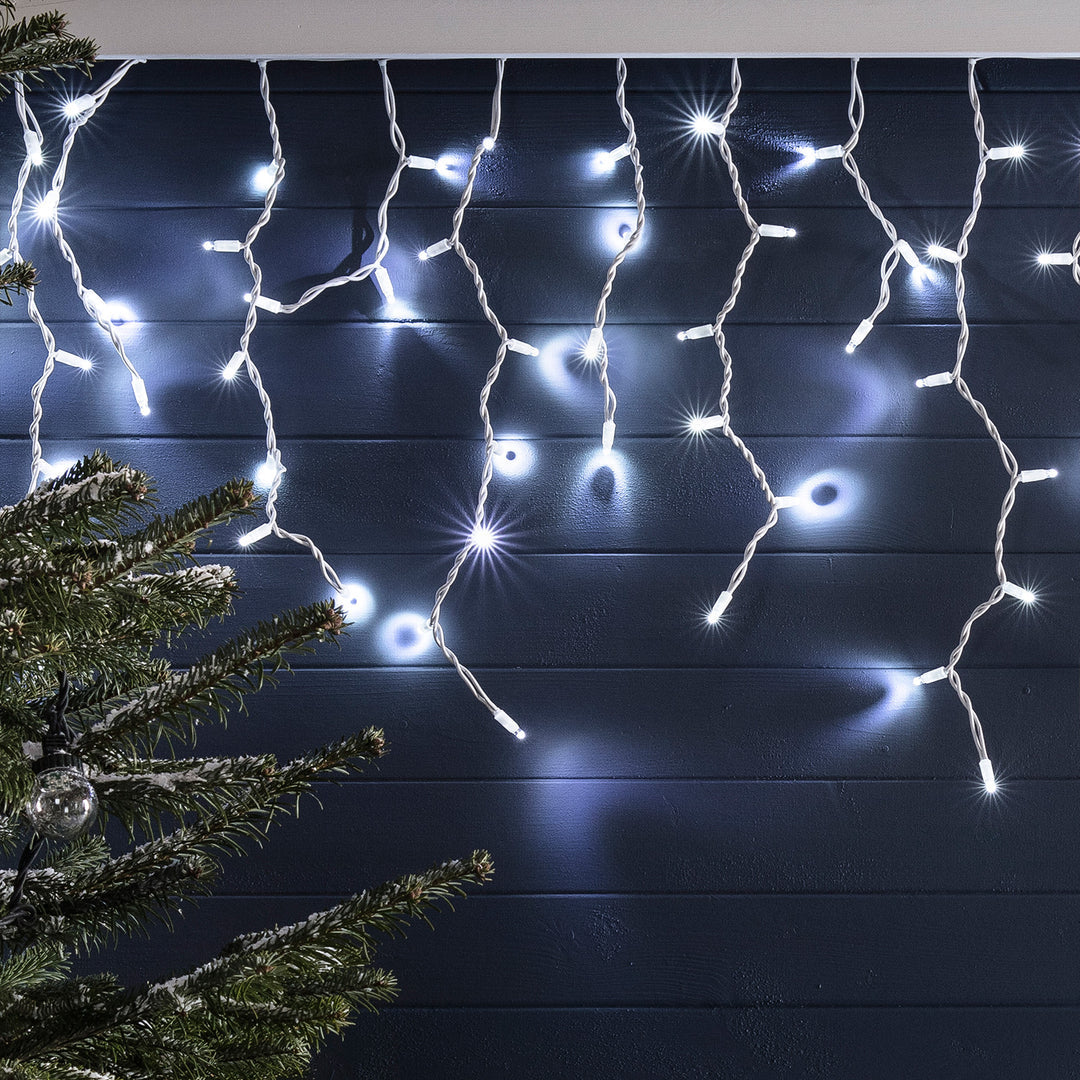 Battery Operated 300 LED Timer Icicle Lights – 11.8m x 48cm, available in 2 Colors - Multicolor - 0