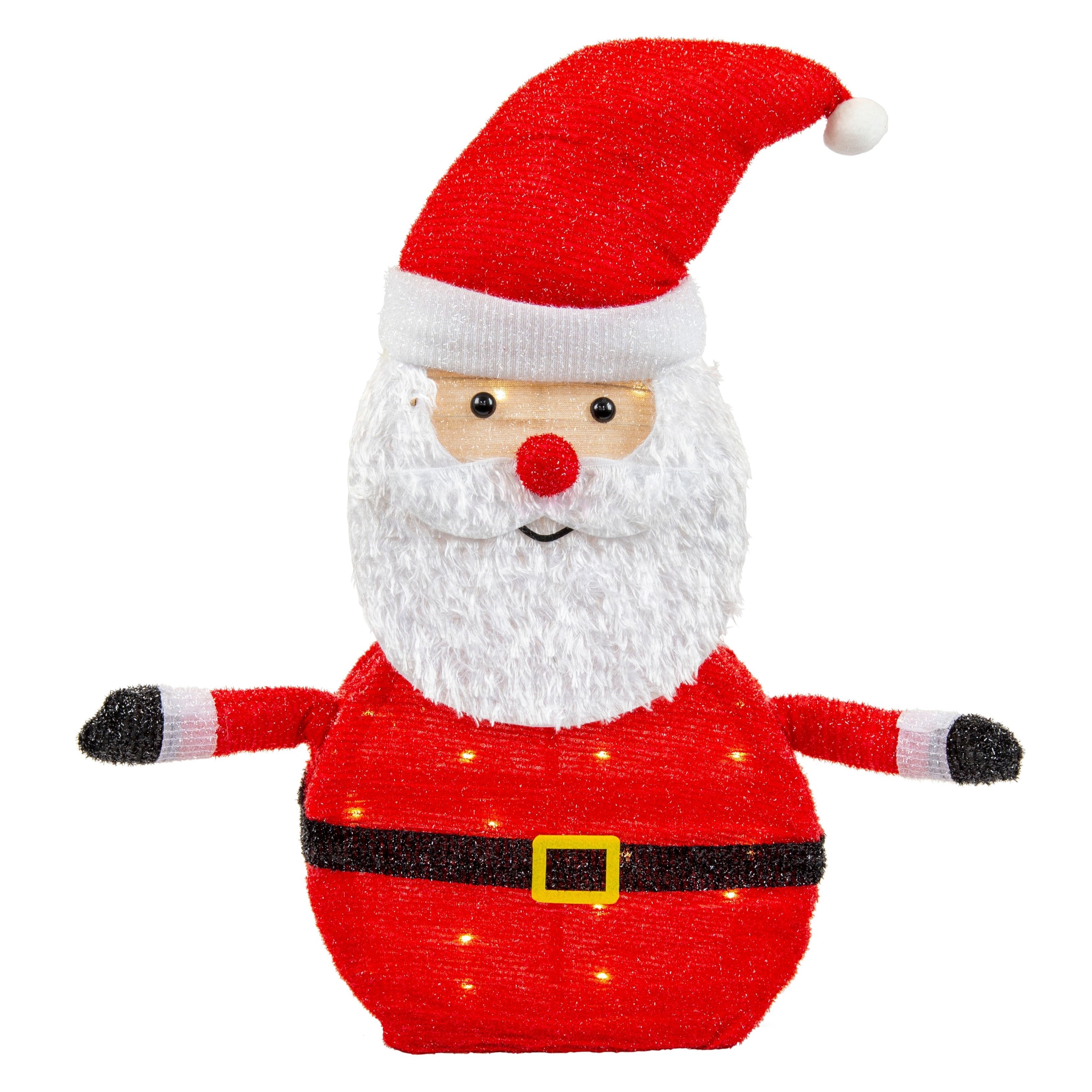 LED Collapsible Tinsel Santa 70cm Twinkling - 0