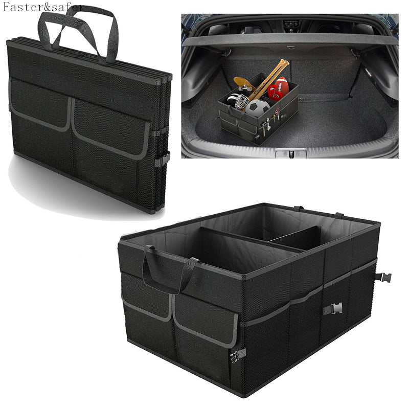 NNEOBA Car Storage Collapse Trunk Back Bin Bag Caddy Organizer Ford Hyundai Automobiles Interior Accessories Stowing Tidying Trunk Box - 0