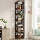 NNETMLT 78.7 Inch Extra Tall 7 Tier Skinny Bookcase, Rustic Brown-6