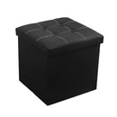 NNETM Faux Leather Storage Ottoman - Black, 55L-1