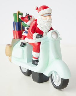 Santa On Scooter 21cm - 0