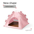 Outdoor Cat House,Pet Tent -Windproof and Dustproof Shelter for Small Pets, Pink, Size: M  40*40*37cm-1
