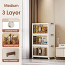 Stackable Storage Boxes with Transparent Doors - Modular Organizer for Home & Pantry 55*32*94cm (3 layer )-1