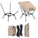 Black Portable Lightweight Folding Beach Chair - Compact Fishing Chair with Square Legs for Outdoor Use-2