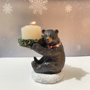 Bear With Candlestick In Hand Candle Holder – Unique Aromatherapy Table Decor-1
