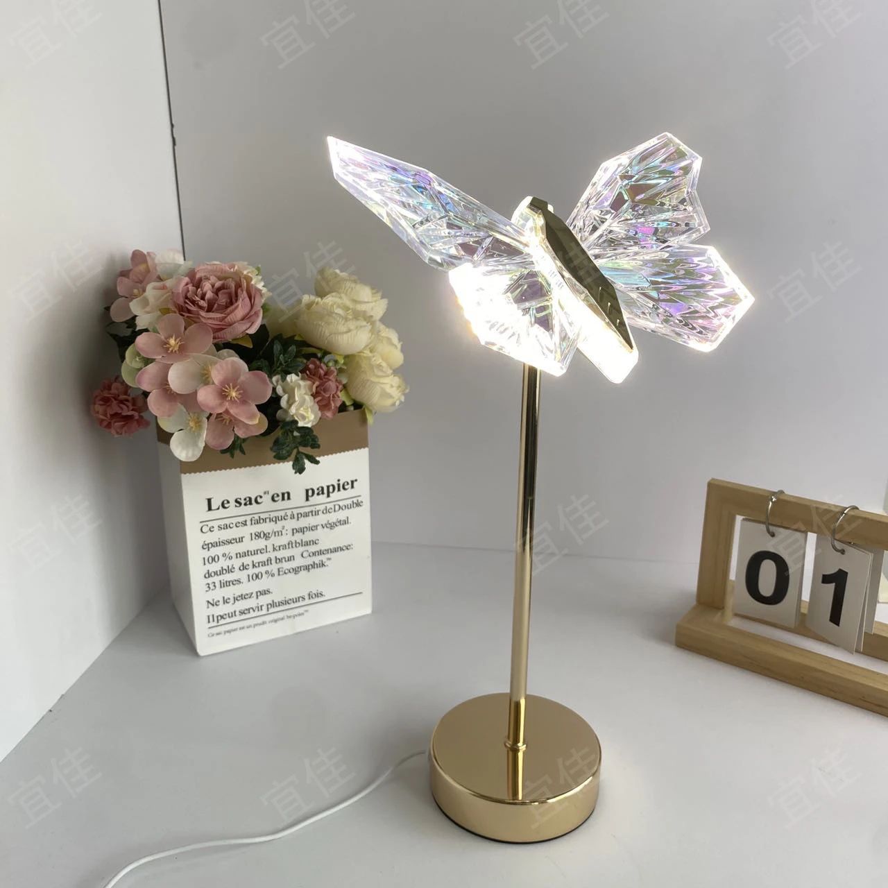 Butterfly LED Night Light - Creative Crystal Design for Ambient Lighting - 0