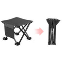 33*32cm Black Outdoor Folding Stool - Lightweight Portable Picnic Chair, Fishing Chair, Camping Seat, and Collapsible Bench for Outdoor Activities-3