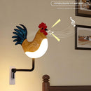 Silver USB Rechargeable Rooster Wall Lamp with Sound, Aromatherapy, and Decorative Design - Creative Nightlight for Bedroom and Corridor-4