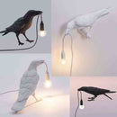 Black Bird Right Wall Lamp Nordic Resin Bird Wall Lamp - Creative Animal Bedside Decorative USB Night Light, Stylish Bird Perched Lamp for Bedroom and Living Room-2