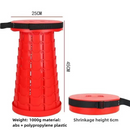 Red Portable Outdoor Telescopic Folding Stool with 100 Weight-Bearing Buckles, Lightweight and Compact Design, Perfect for Fishing, Camping, and Travel-1