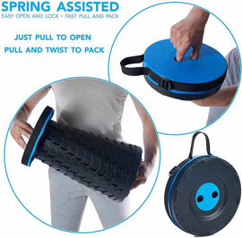 Blue Portable Outdoor Telescopic Folding Stool with 100 Weight-Bearing Buckles, Lightweight and Compact Design, Perfect for Fishing, Camping, and Travel - 0