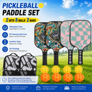 Pickleball Paddle Set with 4 Fiberglass Paddles, 8 Outdoor Balls and 2 Carry Bags - Honeycomb Core, Lightweight Design, Comfort Grip, Family and Beginner Friendly Game Set-1