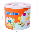 Kids Wooden Fruit Cutting Toy Set - 8 Fruits, Knife, and Cutting Board, 18x15cm Storage Container-3