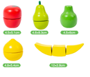 Kids Wooden Fruit Cutting Toy Set - 8 Fruits, Knife, and Cutting Board, 18x15cm Storage Container-5