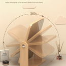 Square Rotating Mirror Tabletop Makeup Mirror - Large Wooden Swivel Vanity Mirror for Desk-3