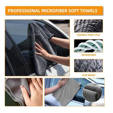 9-Piece Car Cleaning and Detailing Kit - Comprehensive Auto Wash Set with Brushes, Towels, and More - 0