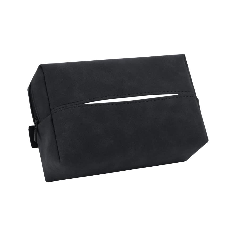 2 pcs Black Stylish Car Tissue Box for Seat Back - Car Interior Tissue Pack for Seat Back, Armrest Box, Sun Visor 18.5x12.5x7cm - 0