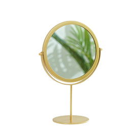 Gold Rotating Tabletop Makeup Mirror - 360° Swivel Vanity Mirror for Bedroom & Desk - 0