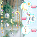 (Style 5) 4 pcs Crystal Wind Chimes-Sun Catcher Star Moon Dream Catcher for Window 33cm-3