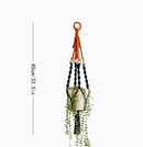 2 pcs Handwoven Plant Hanger-Cotton Rope Hanging Planter with Wooden Rings-1